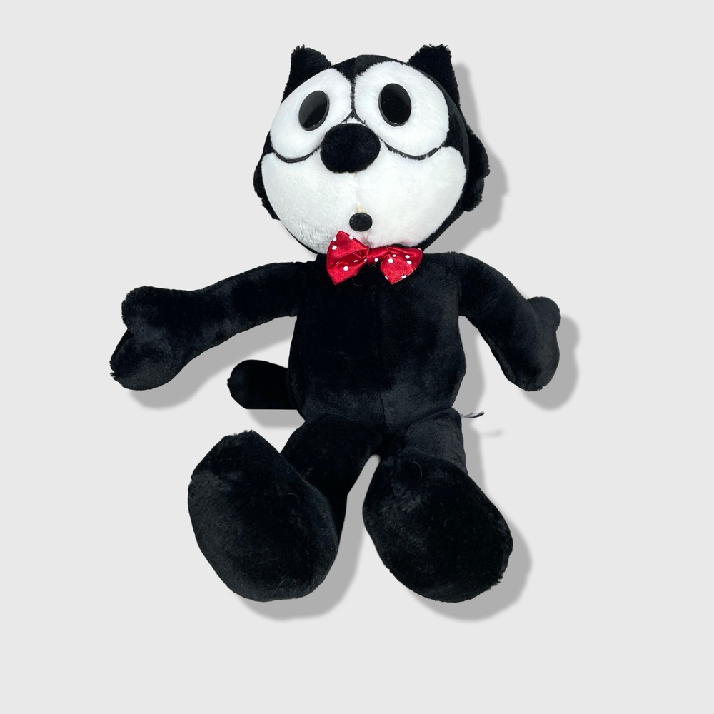 A&A Felix the Cat Plush Toy Unisex Small Black Vintage Cartoon Retro